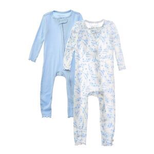 Poppy & Clay 2Pk Harmony Rib Blanket Sleeper, Blue